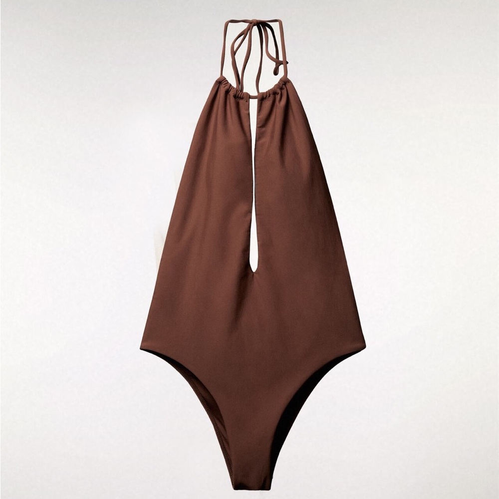 Zara Brown One Piece Swimsuit
